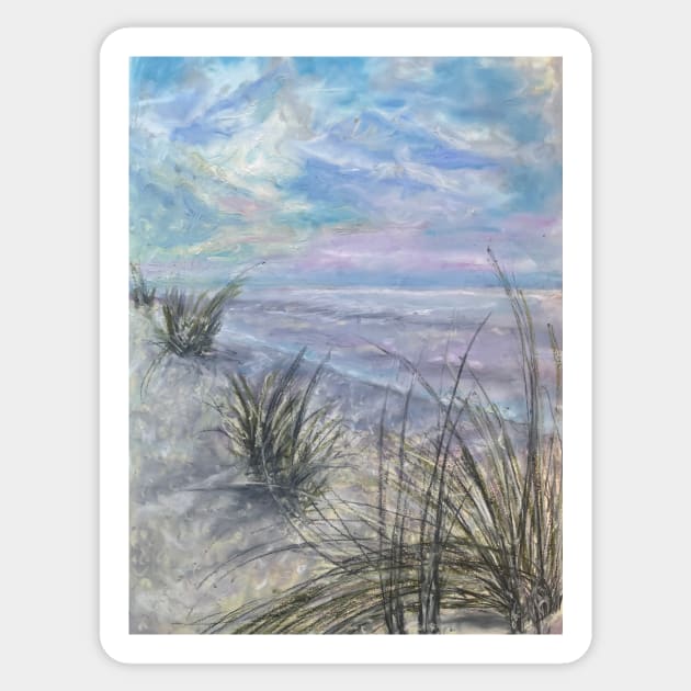 Pastel beach scene Sticker by Merlinsmates